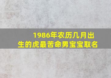 1986年农历几月出生的虎最苦命男宝宝取名