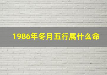 1986年冬月五行属什么命