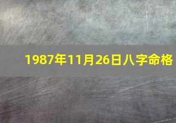 1987年11月26日八字命格