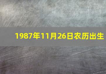 1987年11月26日农历出生