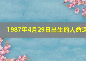 1987年4月29日出生的人命运