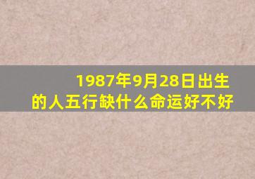 1987年9月28日出生的人五行缺什么命运好不好