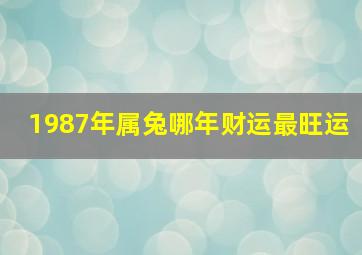 1987年属兔哪年财运最旺运