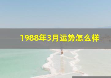 1988年3月运势怎么样