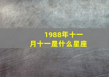 1988年十一月十一是什么星座