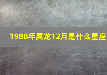 1988年属龙12月是什么星座