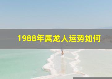 1988年属龙人运势如何