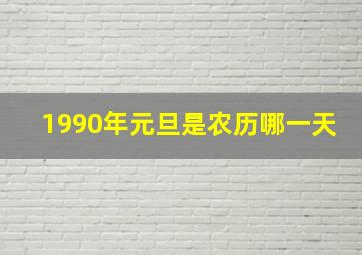 1990年元旦是农历哪一天