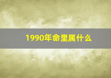 1990年命里属什么