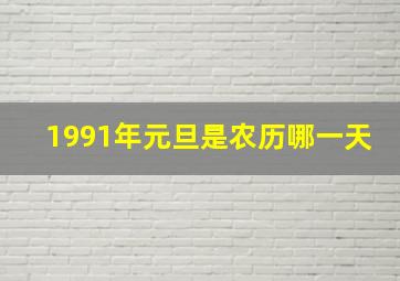 1991年元旦是农历哪一天