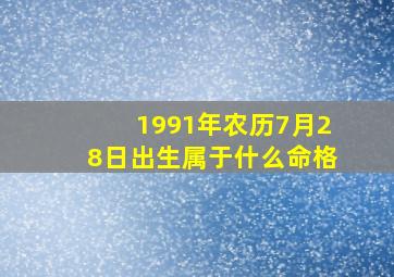 1991年农历7月28日出生属于什么命格