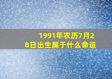 1991年农历7月28日出生属于什么命运