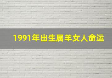 1991年出生属羊女人命运