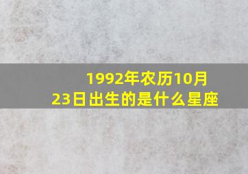 1992年农历10月23日出生的是什么星座