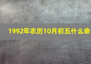 1992年农历10月初五什么命