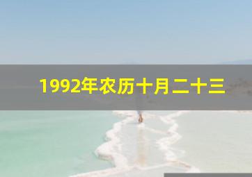 1992年农历十月二十三