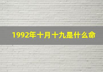 1992年十月十九是什么命