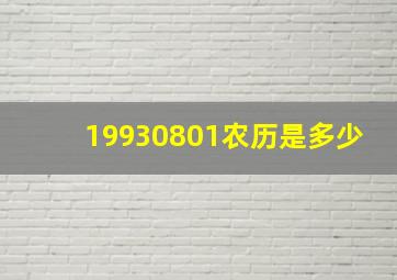 19930801农历是多少