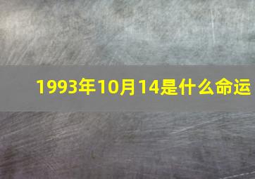 1993年10月14是什么命运