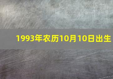 1993年农历10月10日出生