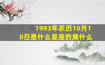 1993年农历10月10日是什么星座的属什么