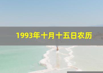 1993年十月十五日农历