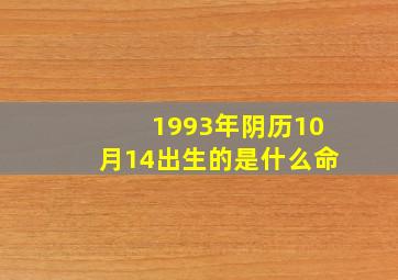 1993年阴历10月14出生的是什么命