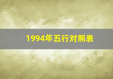 1994年五行对照表