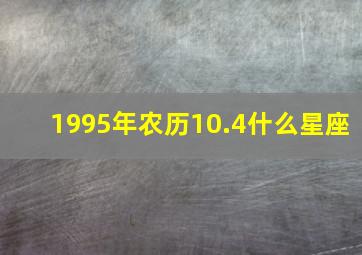 1995年农历10.4什么星座