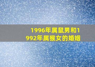 1996年属鼠男和1992年属猴女的婚姻