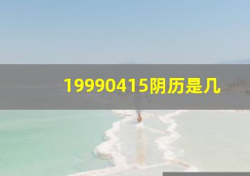 19990415阴历是几