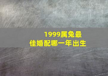 1999属兔最佳婚配哪一年出生