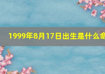 1999年8月17日出生是什么命