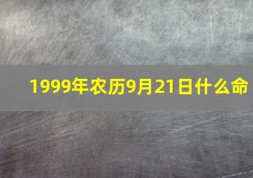 1999年农历9月21日什么命