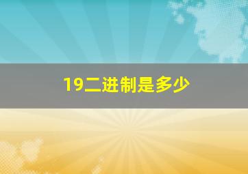 19二进制是多少