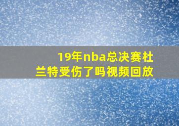 19年nba总决赛杜兰特受伤了吗视频回放