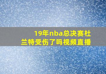 19年nba总决赛杜兰特受伤了吗视频直播