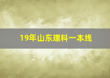 19年山东理科一本线