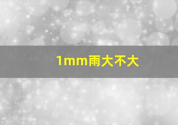 1mm雨大不大