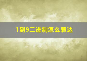 1到9二进制怎么表达