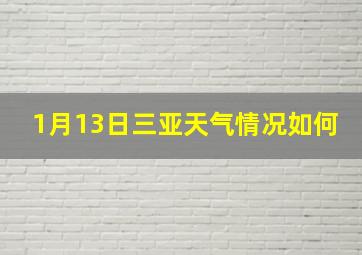 1月13日三亚天气情况如何