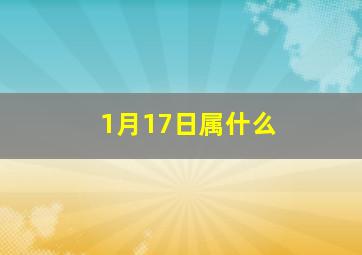 1月17日属什么