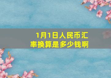 1月1日人民币汇率换算是多少钱啊