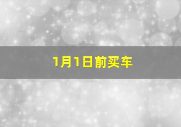 1月1日前买车