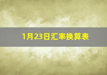 1月23日汇率换算表