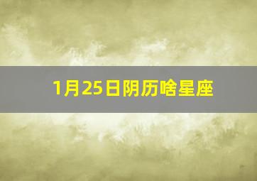 1月25日阴历啥星座