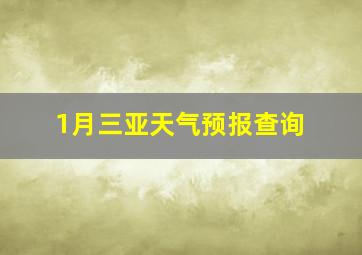 1月三亚天气预报查询