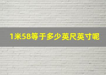 1米58等于多少英尺英寸呢