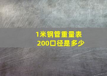 1米钢管重量表200口径是多少