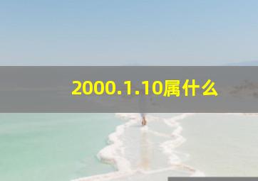 2000.1.10属什么